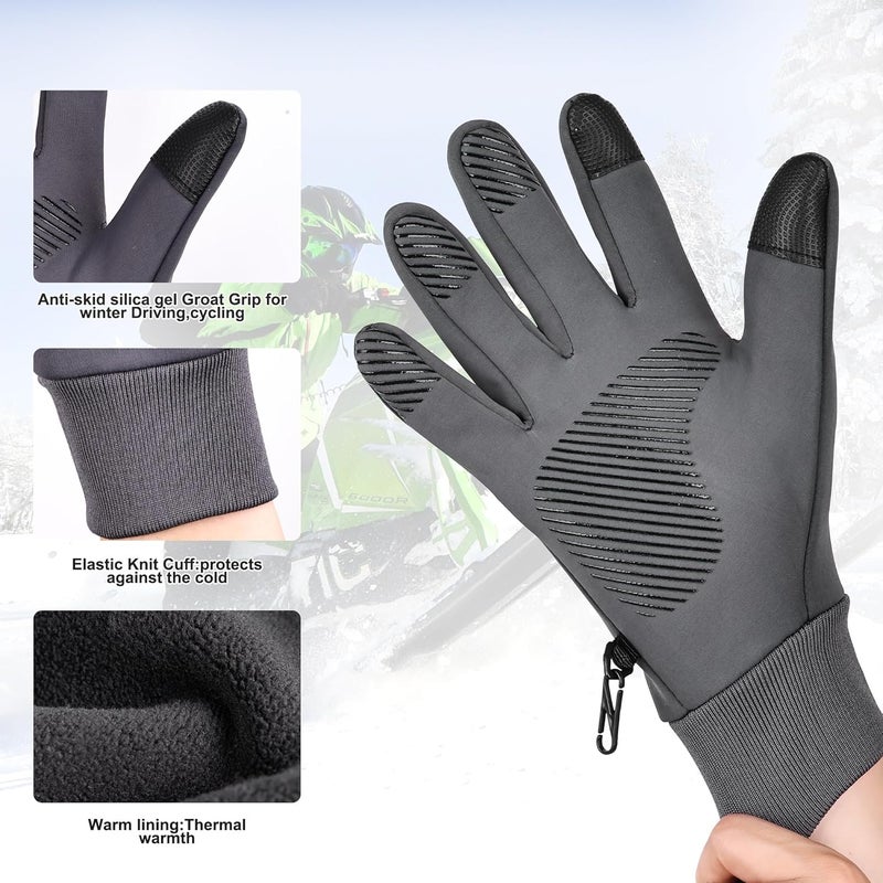 SSAXIGC Winter Waterproof Gloves with Touchscreen Fingers for Men Women ，Windproof Liner Thermal for Running Cycling Driving Hiking - Image 3